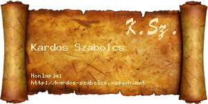 Kardos Szabolcs névjegykártya